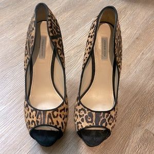 Leopard Print Peep-Toe Heels sz 9.5m